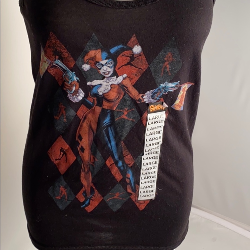 DC Comics Harley Quinn black multicolor tank top L - Picture 11 of 11